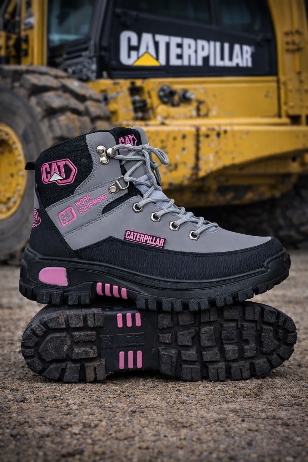 BOTA DAMA TITAN NEGRO FUCSIA