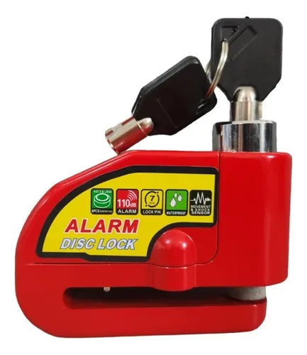 Candado Traba Disco Con Alarma Moto GR. TU VEHICULO SEGURO TODOS LOS DIAS.