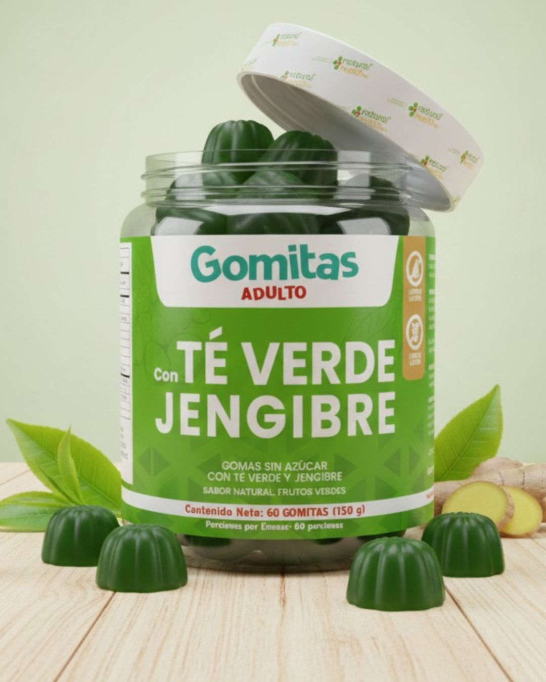 GOMAS DE TE VERDE CON JENGIBRE. IDEAL PARA TODOS LOS DIAS