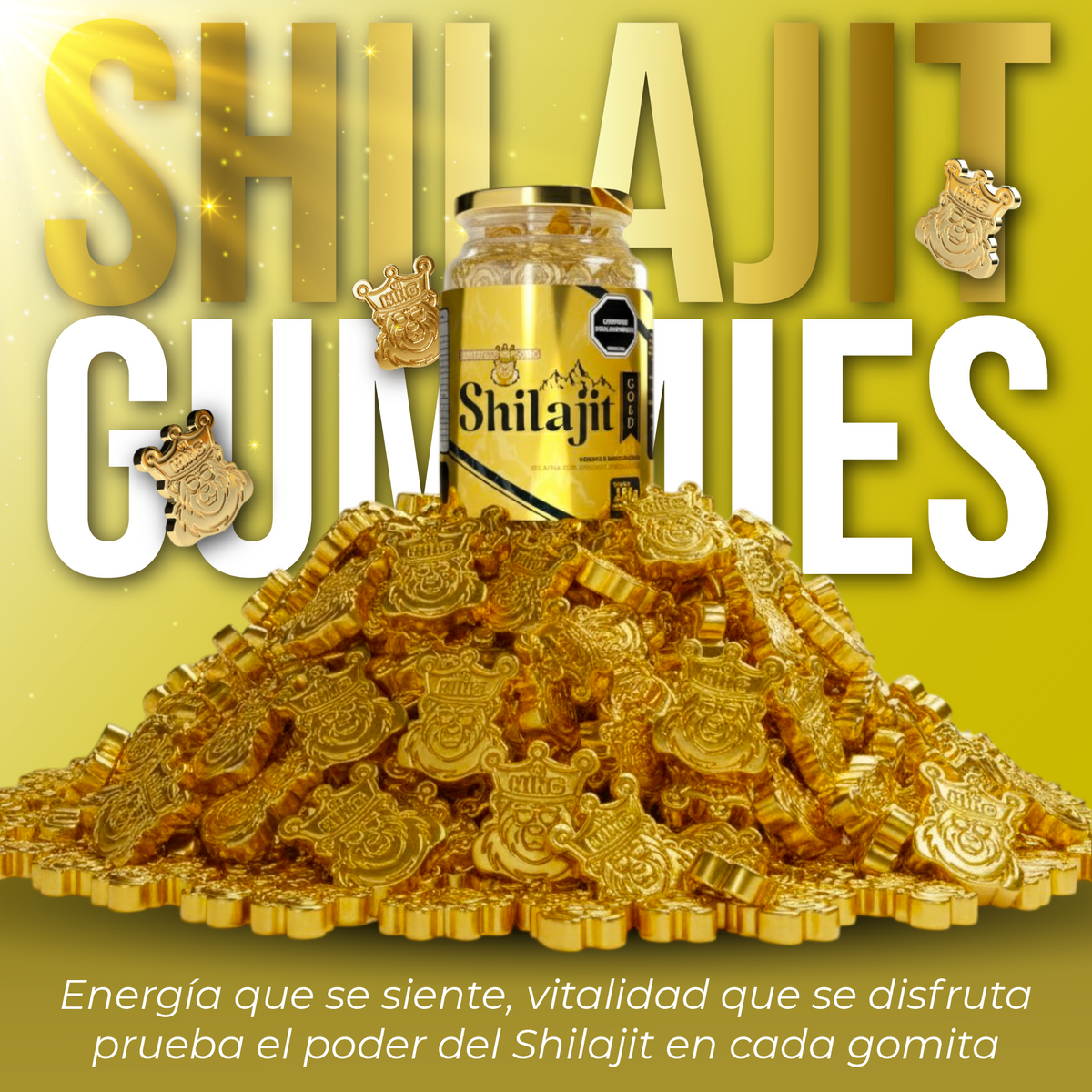 Shilajit Gold Gomas Envase de 60 Und, FUERZA Y VITALIDAD EN TODO MOMENTO.