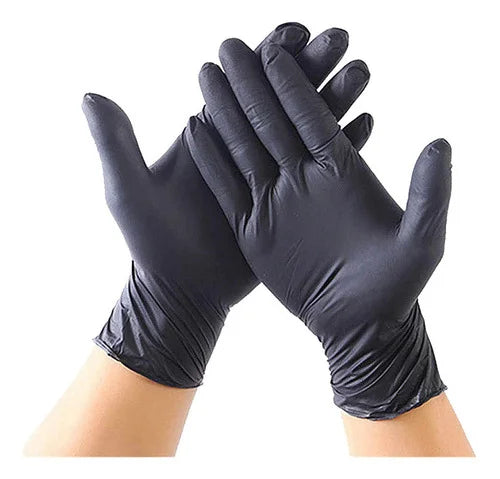Caja x100 guantes negros nitrilo