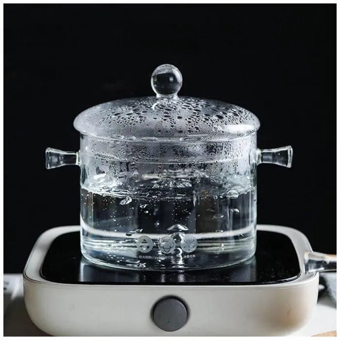 Olla Tapa de Vidrio borosilicato Transparente. TU COCINA ELEGANTE.
