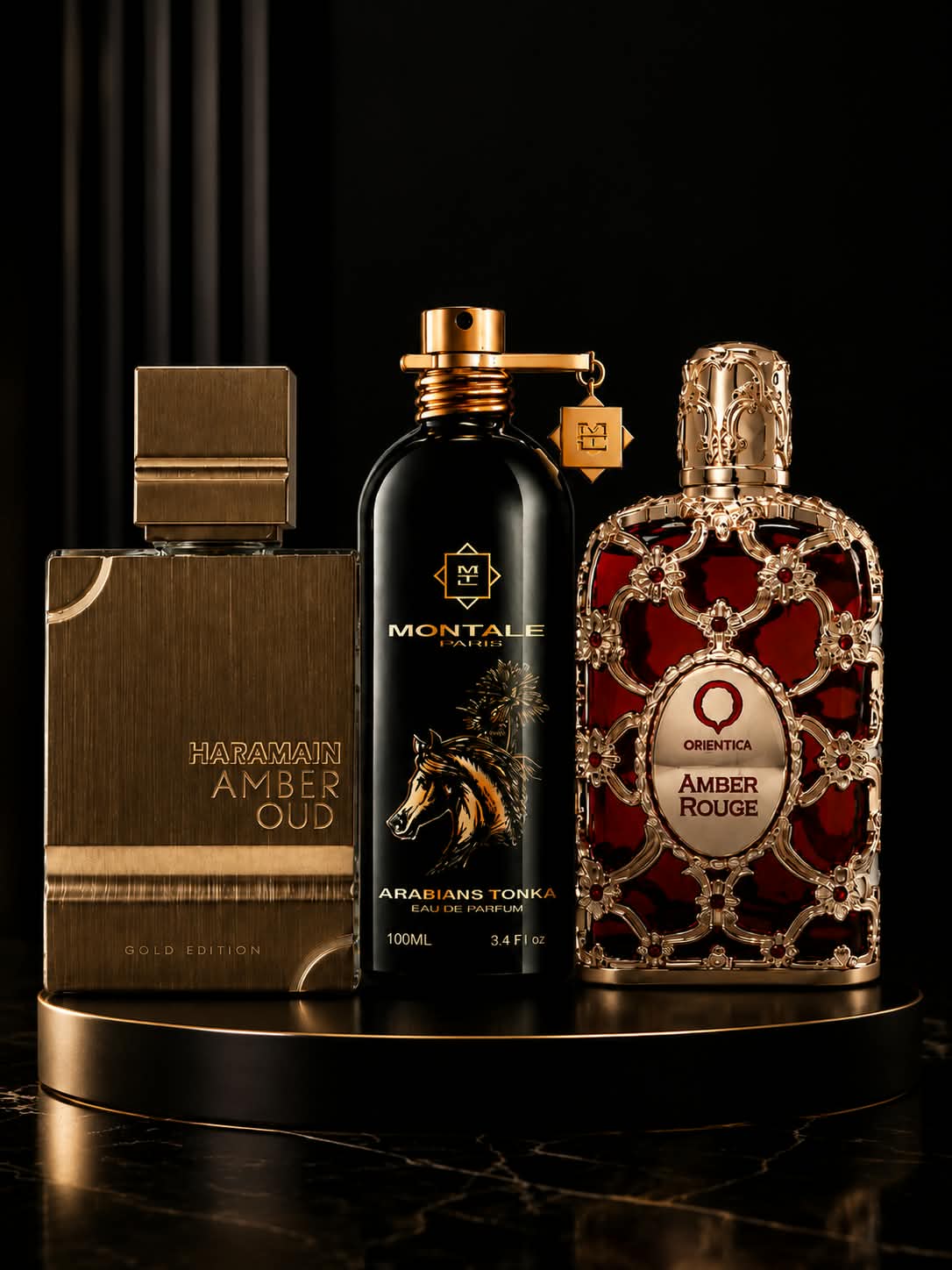 PERFUMES MONTALE+ORIENTICAROUGE+AMBEROUD. 3 PERFUMES UNICOS EN SU ESTILO.