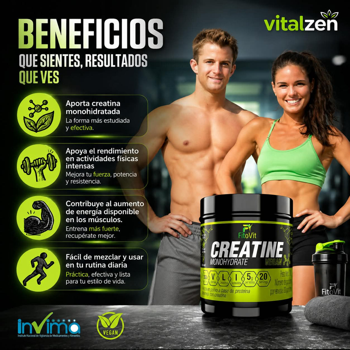 Creatina Monohidratada Premium 300 g × 2 Unidades